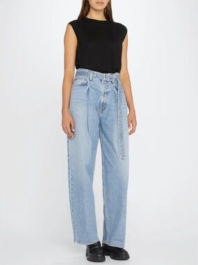 AGOLDE Belted Baggy Pleated Wide Leg Jeans size 28